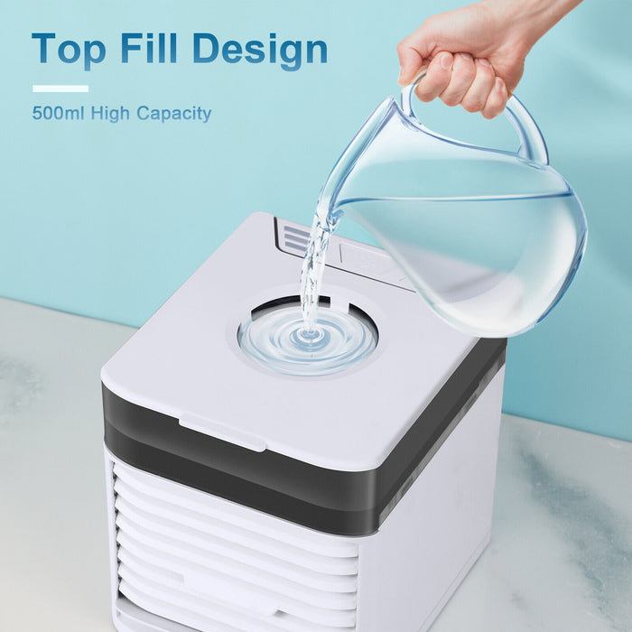 Ultimate 4-in-1 Portable Cooling Solution: AC Air Conditioner, Fan, Humidifier, and Upgraded Cooling Fan for Home, Office, and Outdoor Use
