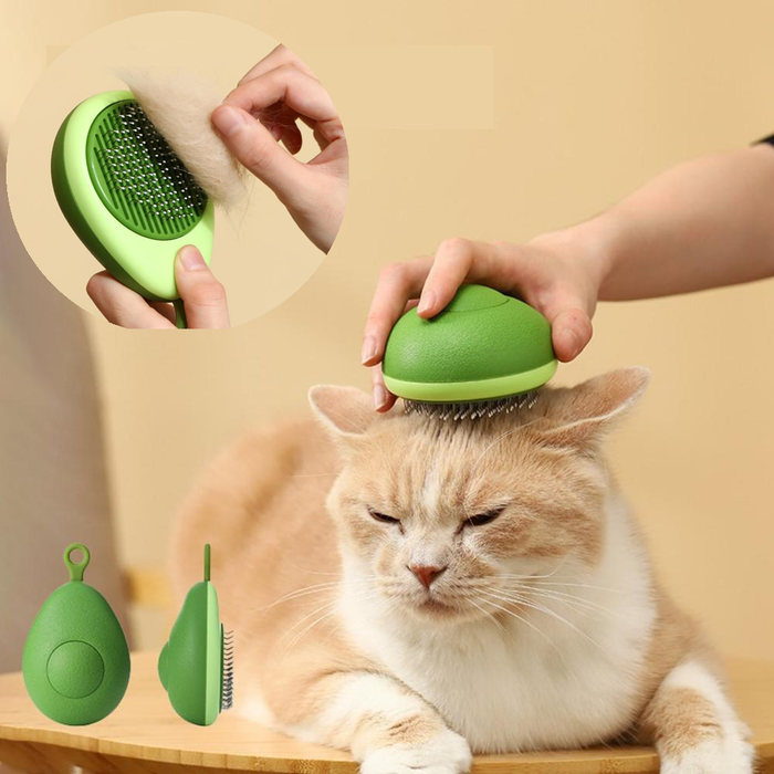 Portable Cat Grooming Massage Brush One-Button Remove Floating Hair Scraper Cats Dogs Pet Self Cleaning Tool Accessories