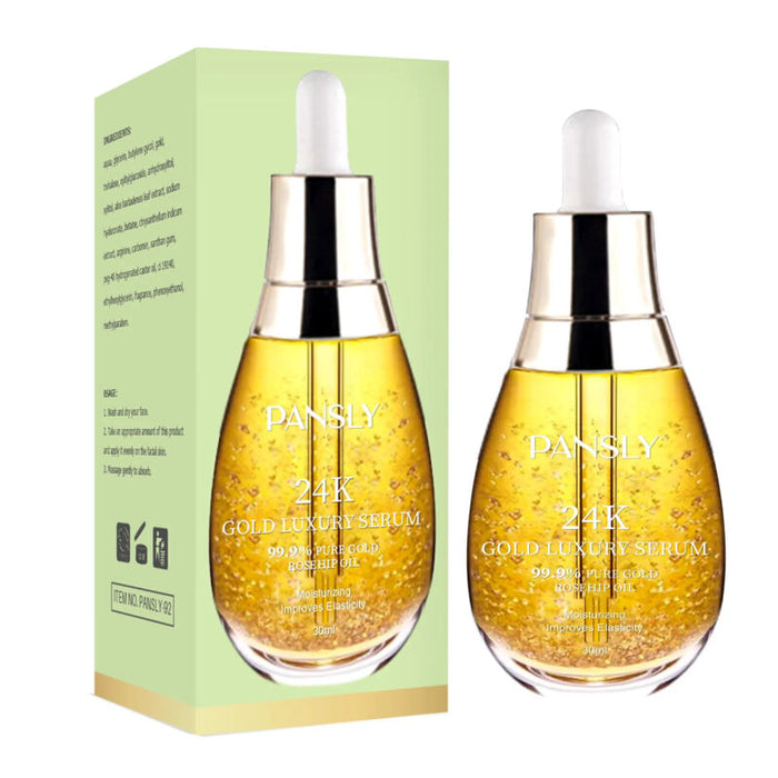 24K Gold Anti-Aging Face Serum with Hyaluronic Acid: Pore-Refining Korean Skincare