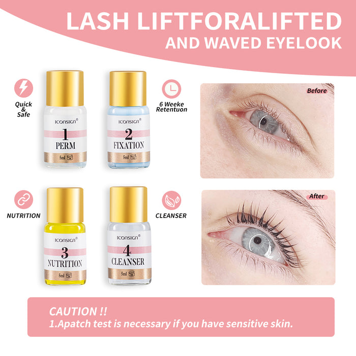 Luxurious Lash Lift and Brow Lamination Kit: Professional Eyelash and Eyebrow Dye Tint Set for Stunning, Long-Lasting Results