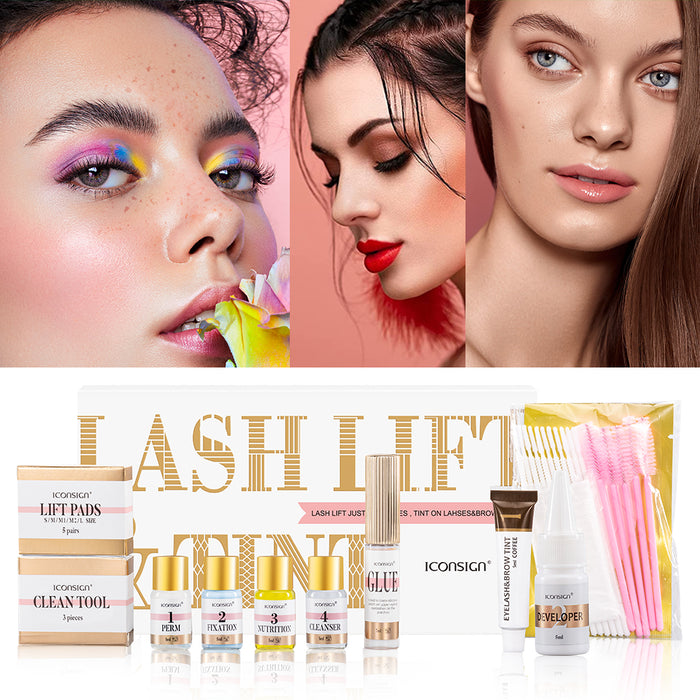Luxurious Lash Lift and Brow Lamination Kit: Professional Eyelash and Eyebrow Dye Tint Set for Stunning, Long-Lasting Results