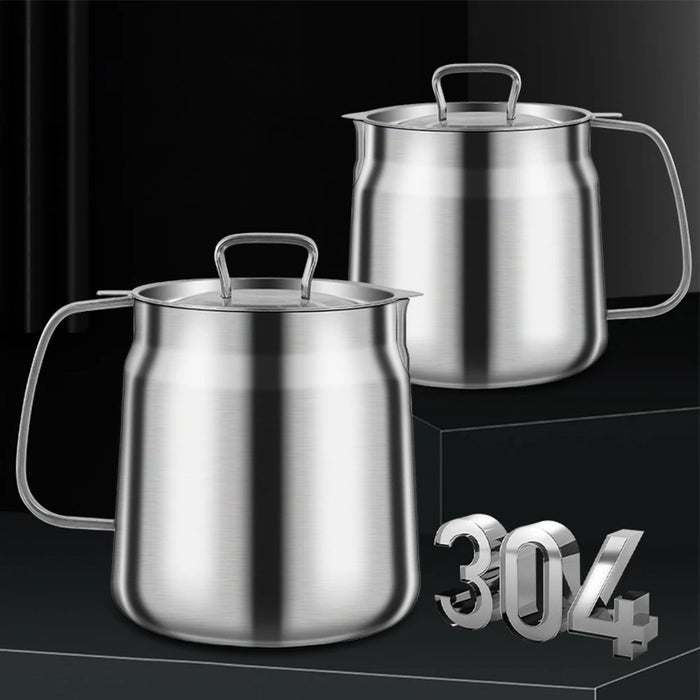 Multi-Functional 1.5/2L Stainless Steel Oil Filter Pot with Frying Basket