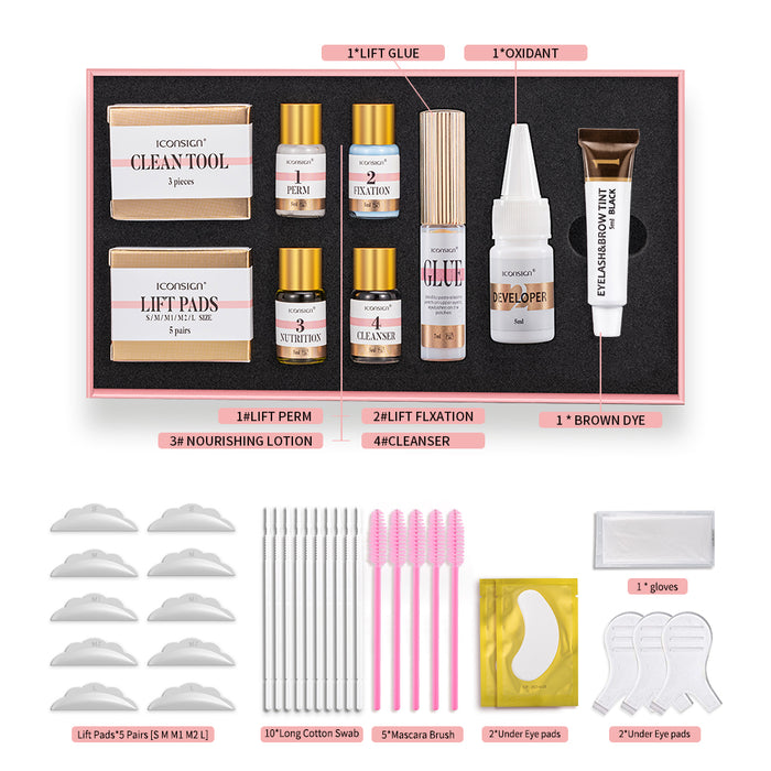 Luxurious Lash Lift and Brow Lamination Kit: Professional Eyelash and Eyebrow Dye Tint Set for Stunning, Long-Lasting Results