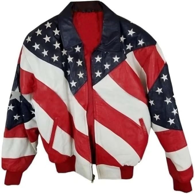 Michael Hoban American Flag Leather Jacket