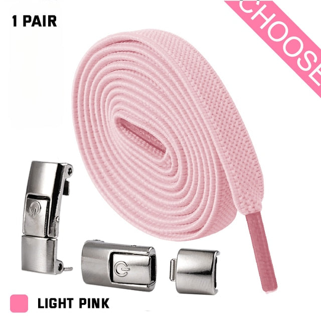 Press Lock Shoelaces without ties Elastic Laces Sneaker 8MM Widened Flat No Tie Shoe laces
