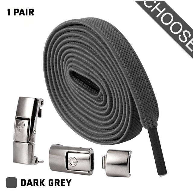 Press Lock Shoelaces without ties Elastic Laces Sneaker 8MM Widened Flat No Tie Shoe laces