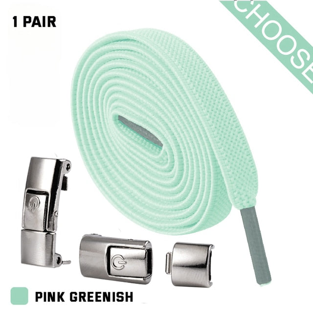Press Lock Shoelaces without ties Elastic Laces Sneaker 8MM Widened Flat No Tie Shoe laces