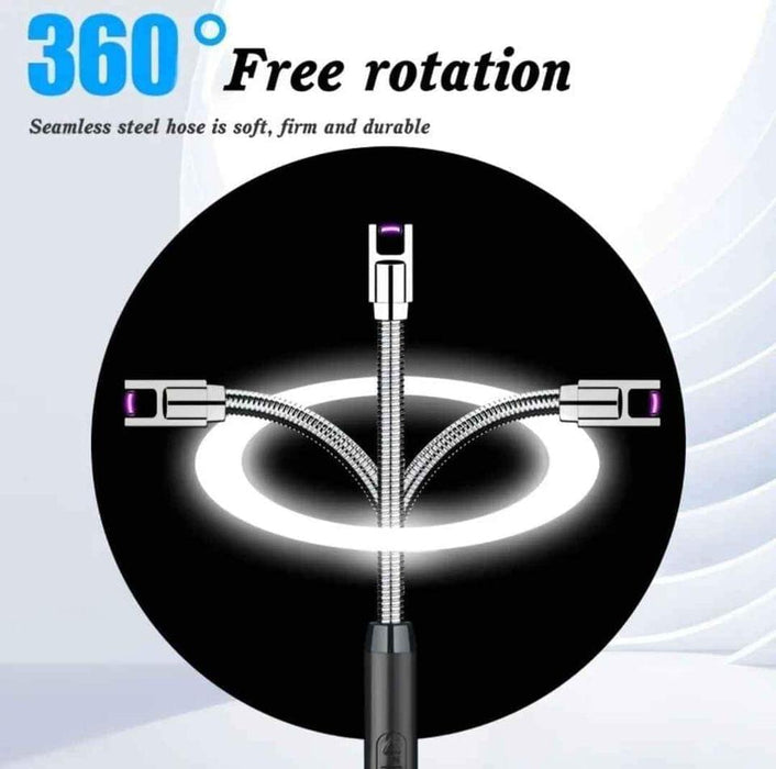 Electric Arc Lighter, USB Rechargeable Lighter, Windproof Gas Stove Igniter, Outdoor / Kitchen / BBQ Lighter