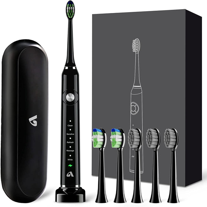 Teeth Whitening Toothbrush with 6 Brush Heads