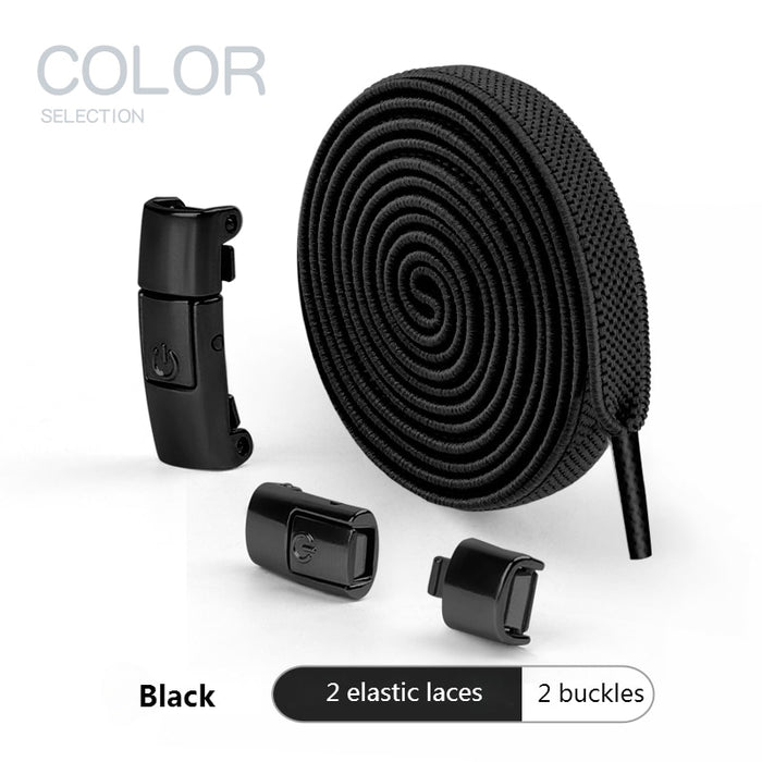Press Lock Shoelaces without ties Elastic Laces Sneaker 8MM Widened Flat No Tie Shoe laces