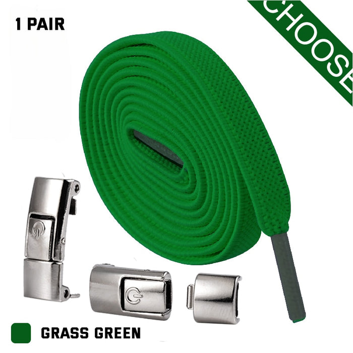 Press Lock Shoelaces without ties Elastic Laces Sneaker 8MM Widened Flat No Tie Shoe laces
