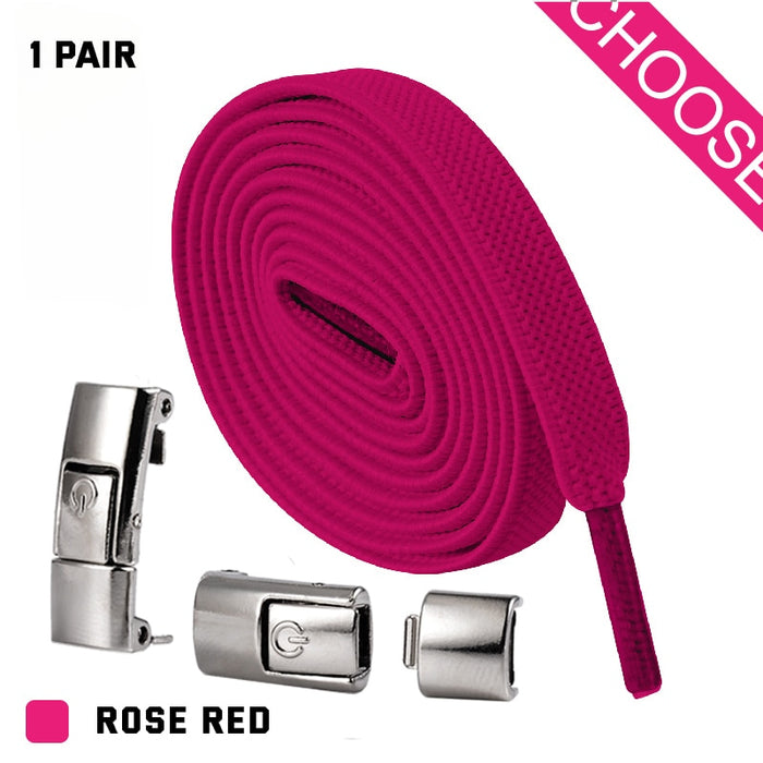 Press Lock Shoelaces without ties Elastic Laces Sneaker 8MM Widened Flat No Tie Shoe laces