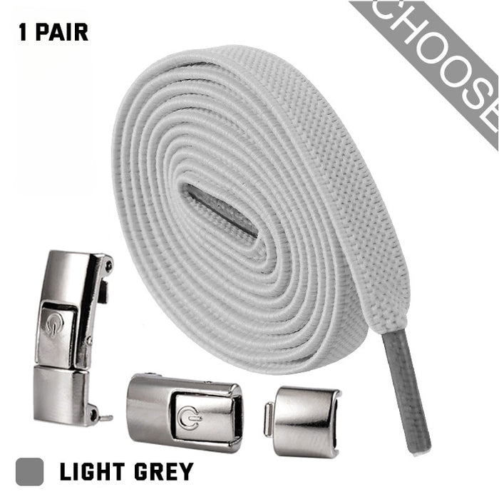 Press Lock Shoelaces without ties Elastic Laces Sneaker 8MM Widened Flat No Tie Shoe laces