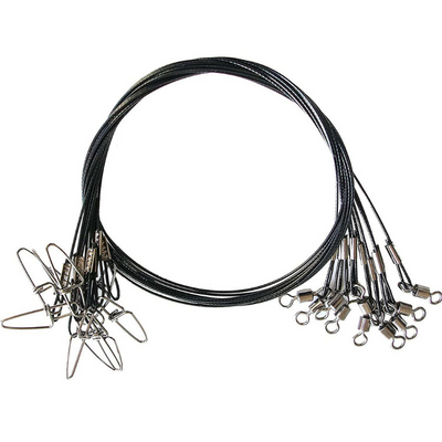 stainless steel fishing wire leaders line 19.68 in 150lb heavy duty snaps 20 pc