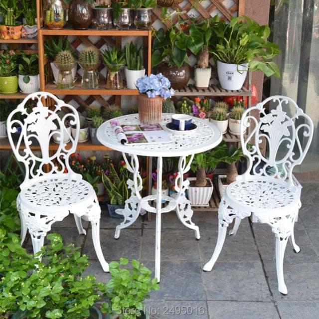 3-piece White color Patio Set