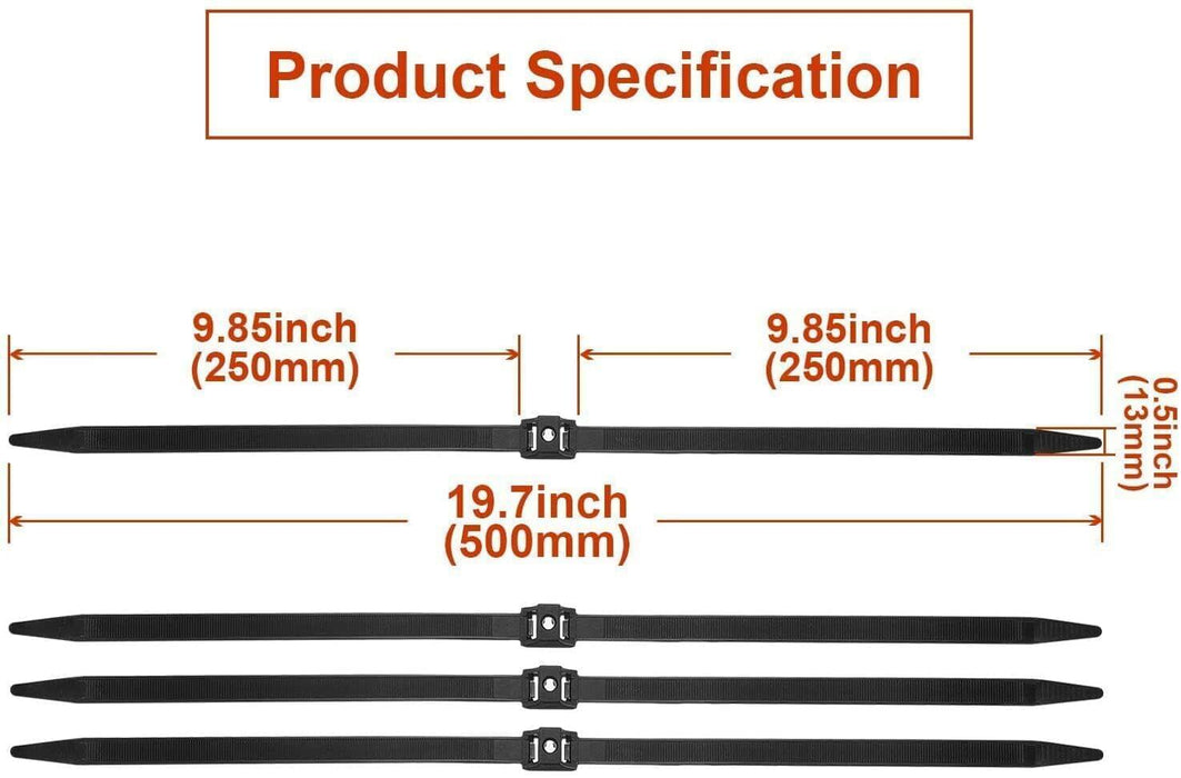 Double Flex Zip Ties  Nylon Cable Disposable Pack of 20