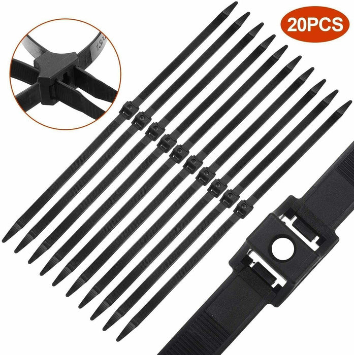Double Flex Zip Ties  Nylon Cable Disposable Pack of 20