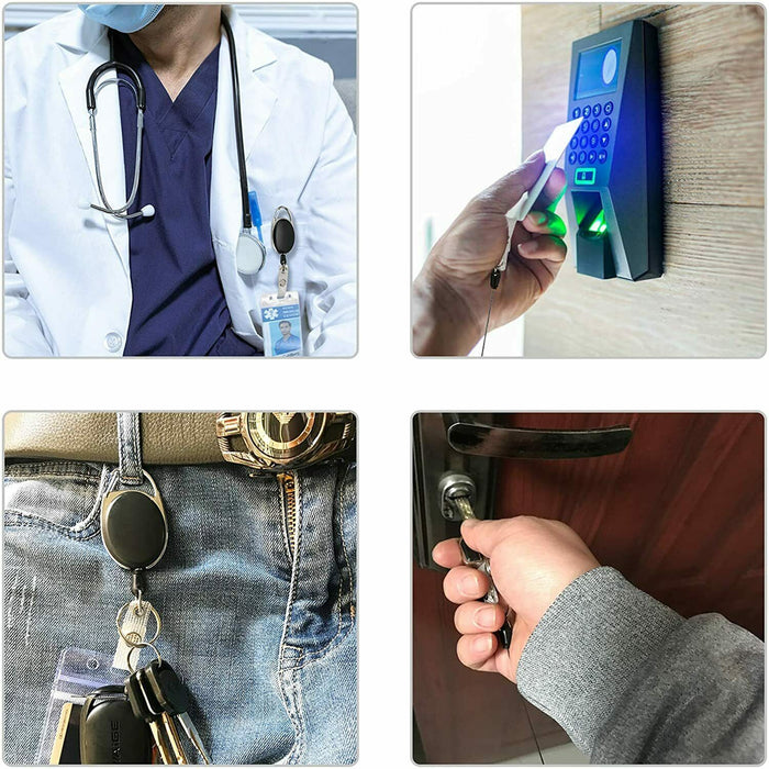lanyards id badges reels retractable clear name work card holder clip pack of 3