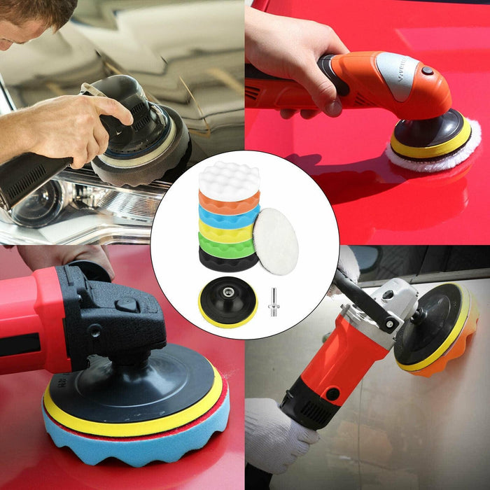 5 Inch Car Buffing Pads Polishing for Drill Sponge Kit Waxing Foam Polisher Pack of 9