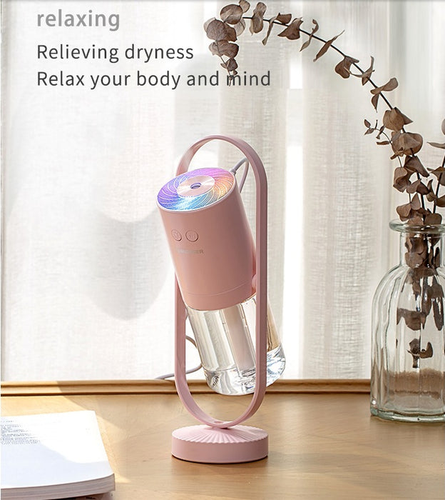 Magic Shadow USB Air Humidifier with Projection Night Lights: Ultrasonic Mist Maker and Mini Air Purifier for Home, Office, and Car