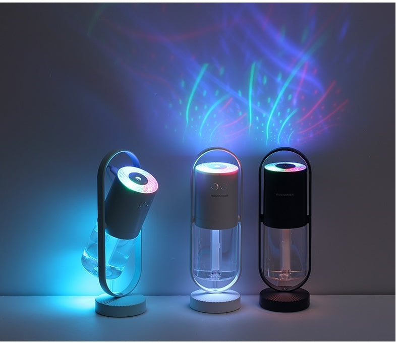 Magic Shadow USB Air Humidifier with Projection Night Lights: Ultrasonic Mist Maker and Mini Air Purifier for Home, Office, and Car