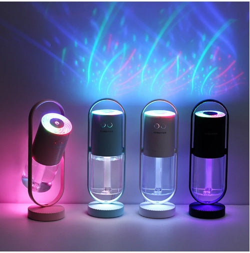 Magic Shadow USB Air Humidifier with Projection Night Lights: Ultrasonic Mist Maker and Mini Air Purifier for Home, Office, and Car