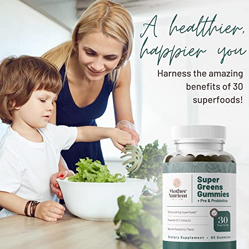 Mother Nutrient Super Greens Gummies — multivitamin veggie chewables, 90 gummies