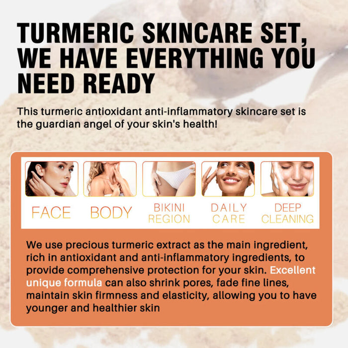Turmeric Skincare Set: Brightening, Anti-Aging, Acne Removal