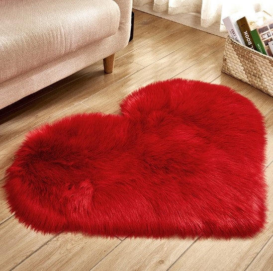 Plush Heart Shaped Carpet Non-Slip Mat Fluffy Rug Floor Mat Blanket Sofa Cushion Foot Pad Carpets For Living Room Home Decor