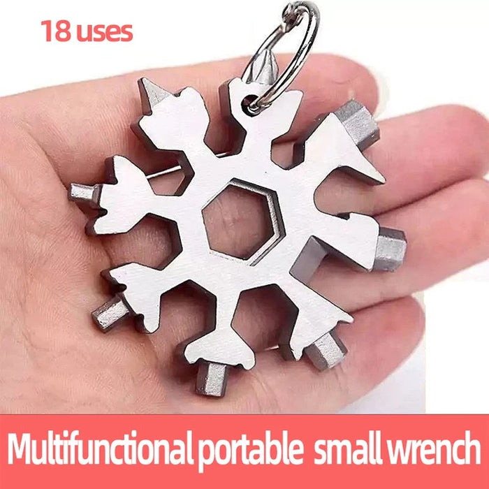 Multifunctional Snowflake Wrench Tool Steel Octagonal Hexagon Portable 18-in-One Mini Universal Wrench