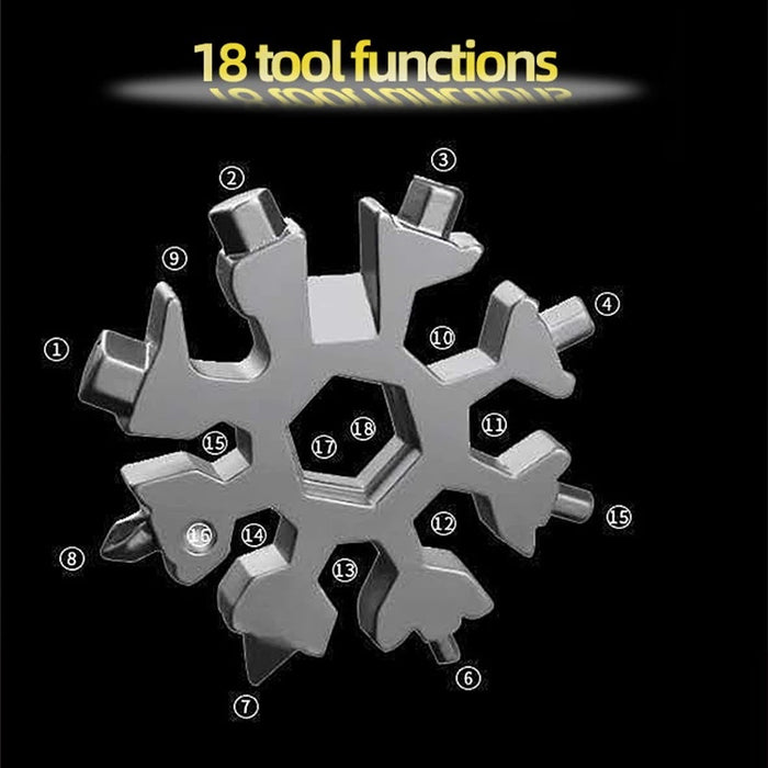 Multifunctional Snowflake Wrench Tool Steel Octagonal Hexagon Portable 18-in-One Mini Universal Wrench