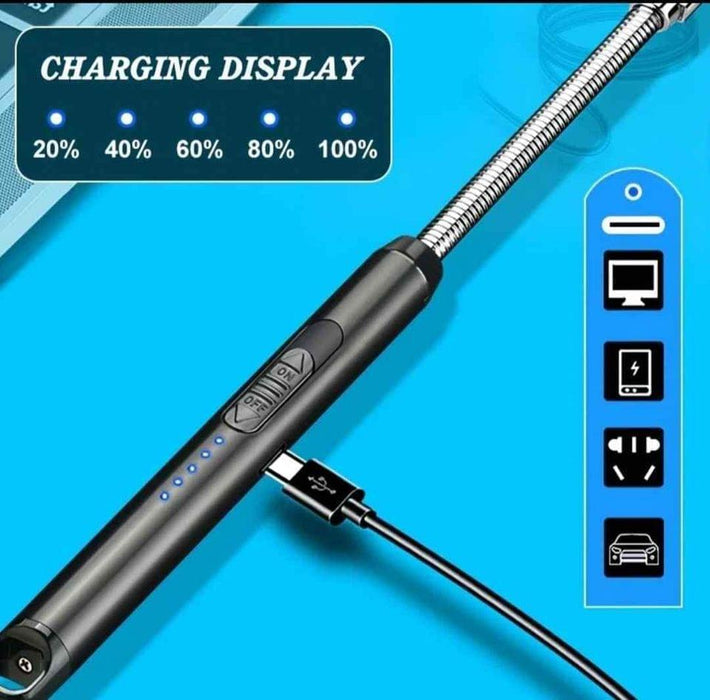 Electric Arc Lighter, USB Rechargeable Lighter, Windproof Gas Stove Igniter, Outdoor / Kitchen / BBQ Lighter