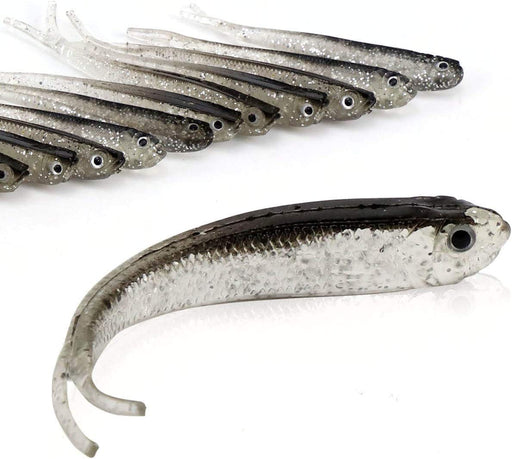 fishing lures bass bait, soft plastic split tail lure set -24pcs