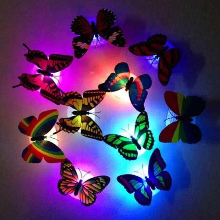 Multicolor Luminous 3D Butterfly Night Light Wall Sticker, Paste Butterfly Decorative Light, Random Style And Color